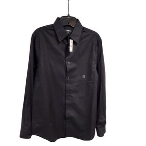 Express Black Button Down - Men's Small, (Slim Fit)
